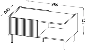 Stolik kawowy Prestigo P11 Czarny/Orzech/San Sebastian