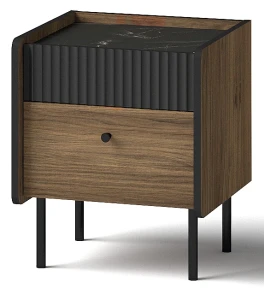 Szafka nocna Prestigo P12 Czarny/Orzech/San Sebastian