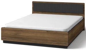 Łóżko dwuosobowe 160x200 z materacem Prestigo P13 Czarny/Orzech/San Sebastian