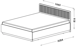 Łóżko dwuosobowe 160x200 z materacem Prestigo P13 Czarny/Orzech/San Sebastian