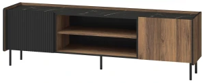 Komoda RTV 180 cm Prestigo P17 Czarny/Orzech/San Sebastian
