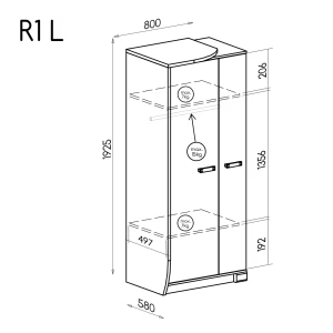Szafa dwudrzwiowa lewa Romero R1L 2D Dąb Canyon/Arusha