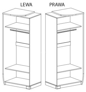 Szafa dwudrzwiowa lewa Romero R1L 2D Dąb Canyon/Arusha