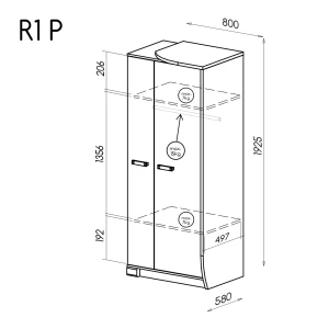 Szafa dwudrzwiowa prawa Romero R1P 2D Dąb Canyon/Arusha