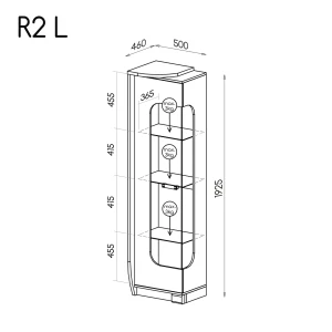 Witryna z przeszkleniem lewa Romero R2L 1D + LED Dąb Canyon/Arusha