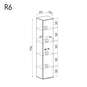 Szafa bieliźniarka Romero R6 1D Dąb Canyon