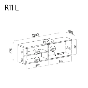 Szafka wisząca Romero lewa R11L Dąb Canyon/Arusha