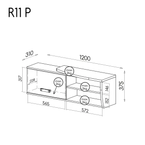 Szafka wisząca Romero prawa R11P Dąb Canyon/Arusha