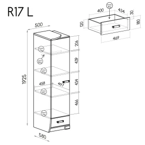 Szafa z szufladą lewa Romero R17L Dąb Canyon/Arusha