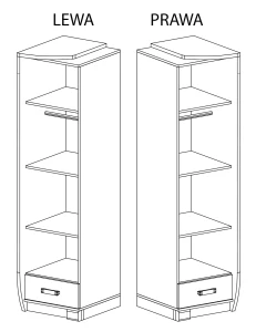 Szafa z szufladą prawa Romero R17P Dąb Canyon/Arusha