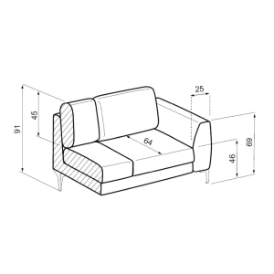 Narożnik do salonu Imperia lewy niebieski