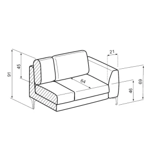 Sofa do salonu Imperia niebieski