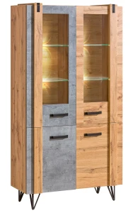 Witryna Lofter LO3 Dąb Wotan/Beton Millenium