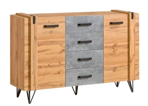 Komoda Lofter LO5 Dąb Wotan/Beton Millenium