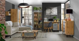 Biurko Lofter LO9 Dąb Wotan/Beton Millenium