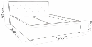 Łóżko tapicerowane z materacem 180x200 Star Białe