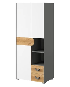 Szafa Carini CA1 Dąb Nash/Biały Brylantowy/Grafit