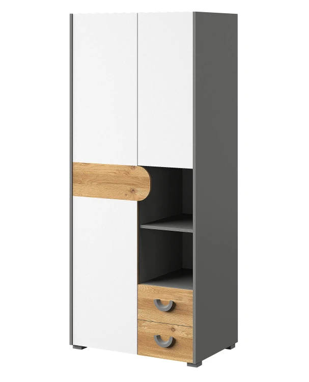Szafa Carini CA1 Dąb Nash/Biały Brylantowy/Grafit