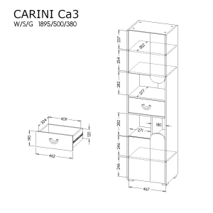 Szafka Carini CA3 Dąb Nash/Biały Brylantowy/Grafit