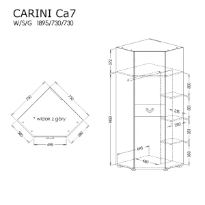 Szafa Carini CA7 Dąb Nash/Biały Brylantowy/Grafit