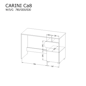 Biurko Carini CA8 Dąb Nash/Biały Brylantowy/Grafit