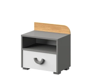 Szafka nocna Carini CA12 Dąb Nash/Biały Brylantowy/Grafit