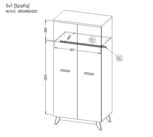 Szafa 85 cm Sven SV1  Dąb Nash/Sosna Andersen