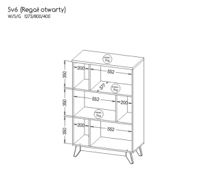 Regał 80 cm Sven SV6 Dąb Nash/Sosna Andersen