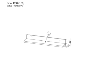 Półka 85 cm Sven SV16 Dąb Nash/Sosna Andersen