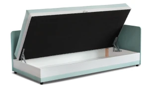 Łóżko jednoosobowe z pojemnikiem Hirek 80x180 Miętowy/Szary