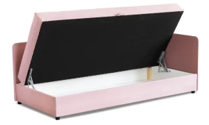 Łóżko jednoosobowe z pojemnikiem Hirek 80x180 Różowy