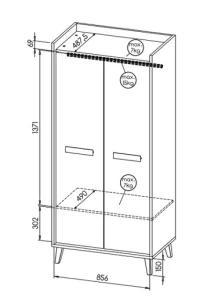 Szafa Werso W1 Dąb Riveria/Biały/Antracyt