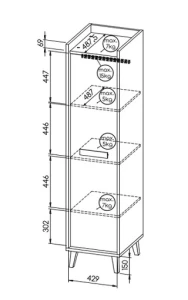 Szafa Werso W2 Dąb Riveria/Biały/Antracyt