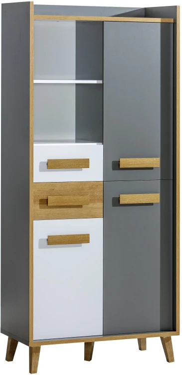 Szafka z regałem Werso W3 Dąb Riveria/Biały/Antracyt