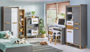 Szafka z regałem Werso W3 Dąb Riveria/Biały/Antracyt