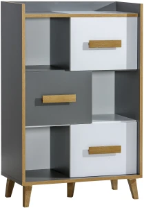 Regał  Werso W5 Dąb Riveria/Biały/Antracyt