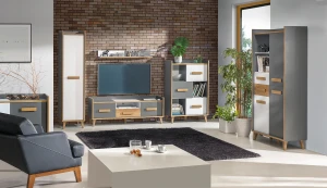 Regał  Werso W5 Dąb Riveria/Biały/Antracyt