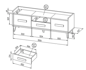 Szafka  Werso W7 Dąb Riveria/Biały/Antracyt