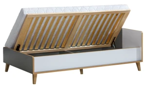 Łóżko 90x195 Werso W10 Dąb Riveria/Biały/Antracyt