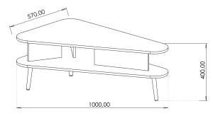 Stolik kawowy Pinelli PN-02 Czarny grafit/Captains Deck