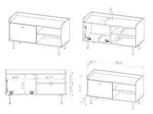 Szafka RTV 100 cm Vasina VS07 Brandy Castello