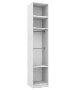 Modułowa szafa garderobiana z nadstawką 50 cm otwarta FOXEN Biała