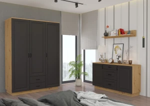 Szafa z szufladami Flawia 180 GRAR 3D 2S Grafit/Artisan