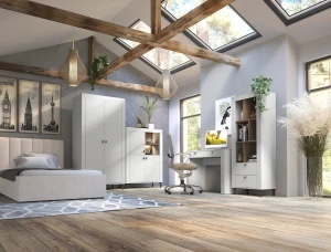 Szafa Mossa MO2 Biały/Dąb Whisky