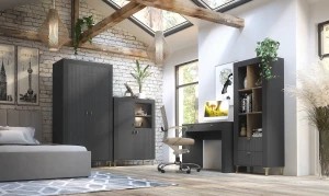 Szafa Mossa MO2 Czarny/Dąb Whisky