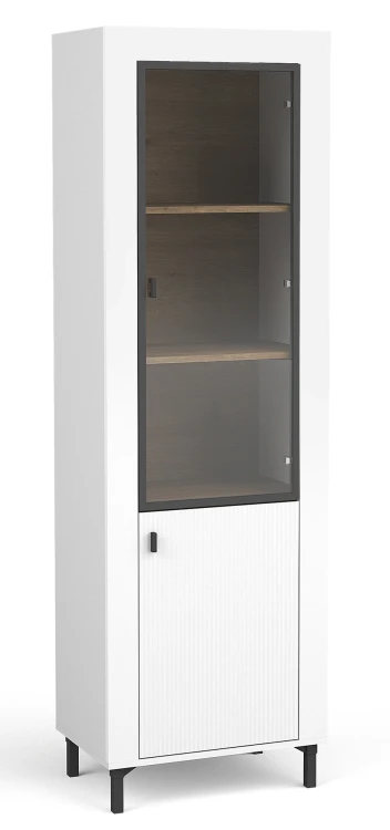 Witryna Mossa MO3 Biały/Dąb Whisky