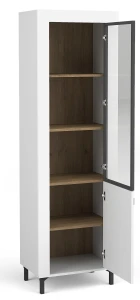 Witryna Mossa MO3 Biały/Dąb Whisky