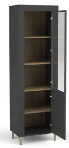 Witryna Mossa MO3 Czarny/Dąb Whisky