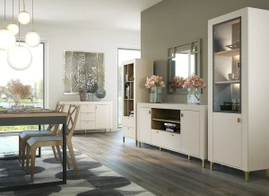 Witryna Mossa MO3 Cashmere/Dąb Whisky