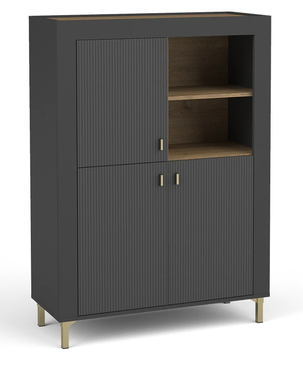 Komoda Mossa MO5 Czarny/Dąb Whisky